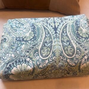 Pottery Barn Paisley Queen Green and Blue Duvet Cover